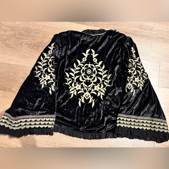 Nasty Gal Collection Velvet Embroidered Jacket. - Picture 3 of 7